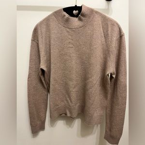 Quince Heather Oatmeal Mongolian Cashmere Mock Neck Sweater sz XS Women's